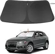 Windshield Sun Shade Custom Fit for 2009-2017 Audi Q5/2014-2017 Audi SQ5 Accessories Foldable Sunshade Sun Blocker Protect Car from Sun Rays & Heat Damage Keep Car Cooler