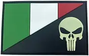 Patch Nation Italy Italian Flag Shadow's Glow in The Dark Airsoft PVC Velcro Patch