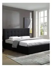 [Levede] Tufted Queen Bed Frame with 4 Drawers Storage in Dark Grey