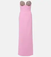 [Rebecca Vallance] Rebecca Vallance Cordelia embellished strapless gown UK 18 pink