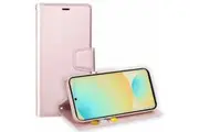 For Samsung Galaxy S24 FE Case, Hanman Wallet Leather Flip Magnetic Stand Case Cover (Rose Gold)