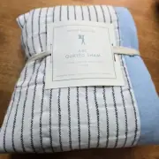 POTTERY BARN KIDS ABC QUILTED EURO SHAM ~ BLUE MULTI