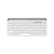 Rechargeable Wireless Dual Bluetooth Keyboard Tablet Holder - White