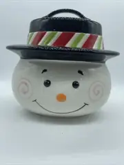 Celebrating Home Stoneware Snowman Bean Pot Cookie Jar Soup Tureen New!