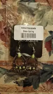 Paparazzi Jewelry Green and Silver Earrings