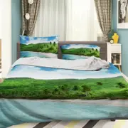3D Woods Sea 371 Bed Pillowcases Quilt King Size