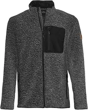 [FORSBERG] Soft and warm cardigan with patch chest pocket and side pockets, darkgray, Large