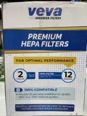 Veva Premium HEPA Replacement Filter 2 Pack Compatible w/ Models HP01 HP02 DP01