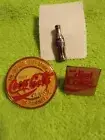 3 Vtg Coca Cola~Coke Advertising Pins, Coke Bottle, Diet Coke, Drink Of Summer