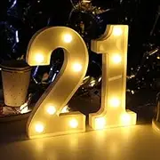 21st Birthday Decorations for Her&Him, 21st Birthday Centerpieces Table Decorations for Women&Men, Light Up Numbers 21 Sign for Party Backdrop Wall Decor