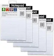 [5PK] Office Central Note Pad, 150 Sheets per pad, Crisp White Pages, Sturdy Cardboard Backing, Easy Tear Pages from Note Pad, Use for Note Taking, Brainstorming, Letters (145 x 21mm)