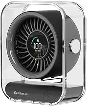 Desk Fan, Portable Rechargeable Strong Airflow Fan Quiet Digital Display Fan Circulator Quiet,1 Desk Fan, Circulator