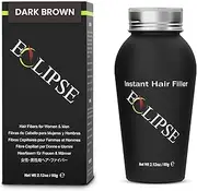 Eclipse Hair Building Fibers & Beard Filler - Instant Hair Fillers Thinning Hair, Beard & Partial Hair Loss – Suitable for All Hair Types - Hair Loss Concealer for Men & Women - 60 Gram - Dark Brown