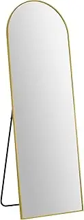 Viviendo Arched Full Length Mirror, 150 x 50cm, Large Arch Floor Mirror with Stand, Full Body Wall Freestanding or Wall Mounted Mirrors for Bedroom Living Room, Aluminium Alloy Frame