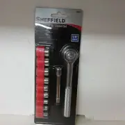 Sheffield 11 Piece 1/4” Dr Socket Set with Ratchet Handle & Extension Bar.....5f