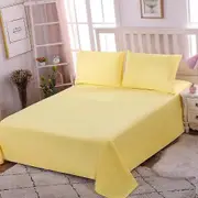 Yellow 1 Person 100% Cotton Flat Sheet 200X230 Cm-Cotton Bed Sheets, No Elastic Band