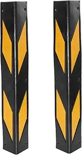 Gatuida 2pcs Reflective Corner Guards Rubber Edge Protectors for Wall Safety in Parking Garages