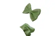 Mens Lime Plain Coloured Checkered Bow Tie & Matching Pocket Square Set