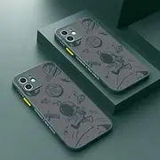 Astronaut Acrylic Clear Case for iPhone 13 14 Pro Max 12 11 Pro Max X XS XR 7 8 Plus SE 2020 Luxury Matte Cartoon Back Cover,AU21,D2,for iPhone 8 Plus