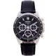 【SEIKO 精工】日本國內販售款三眼計時皮革錶帶手錶-黑面X黑框/40mm(SBTR021)