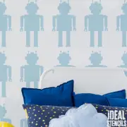 Boys Robot Home Decor Stencil Paint Walls Fabrics Furniture Ideal Stencils Ltd
