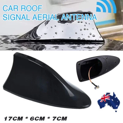 Universal Auto Car Roof Radio AM/ FM Signal Shark Fin Aerial Antenna Black AU