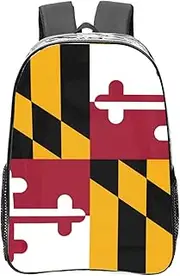 HJLUUFT Maryland State Flag print Clear Backpack for Stadium Events, Small Clear Backpack for Concert Festival Sports