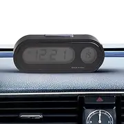 Clock for Car Dashboard | 2-in-1 Car Clock Luminous Temperature Gauge Watch - Electronic Gauge Adhesive Watch, Time Meter with LED Display for Vehicle Dashboard & Air Vent