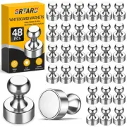 48 Pack Magnetic Push Pins Fridge Magnets Whiteboard Magnets, Small Neodymium...