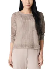 Eileen Fisher Linen Cotton Cord Crewneck Sweater