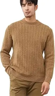 [Zadaos] 100% Solid Goat Cashmere Sweater Men Twisted Pullovers Thicken Shirt Warm Winter Jacket Yellow Khaki9 XXL