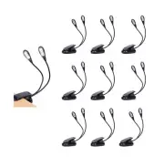 10 Pack Music Stand Lights - Musician Piano Light Clip On, USB & AAA Battery ...