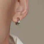 TRENDY MEN'S FASHION SINGLE EARRINGS S925 WAVE SILVER EARRIN