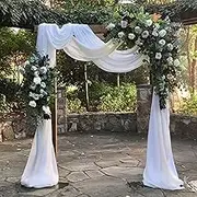 White Wedding Arch Drapes Fabric Chiffon Fabric Drapery 18ft Wedding Archway Decorations Sheer Fabric for Draping Wedding Decorations, Wedding Supplies, Wedding Favor, Wedding Decoration