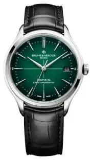 Baume & Mercier Clifton Baumatic COSC Automatic Green Dial Mens Watch M0A10592