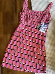 Women's 90's Shift Pink Modern Geo Mini Dress - DVF for Target Size 00