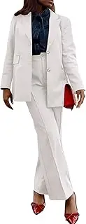 [Tcremisa] Womens 2 Piece Blazer Set Pants Suit Dressy Business Casual Outfits Long Sleeve Blazer and Pant Suits Sets