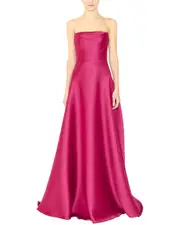Reem Acra Mikado Strapless Gown