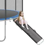 AKOLAFE Universal 63”x22” Trampoline Slide with Handles Sturdy Trampoline Slide Ladder Heavy Duty Steel Slide for Trampoline Accessories Easy to Assemble for Kids Climb Up & Slide Down Tear Resistant