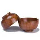 Natural Wooden Bowl Japanese Wood Rice Soup Bowl Salad Bowl Food Container La-sh