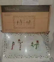 Pampered Chef NEW Snowmen Dots Divided Platter 3012