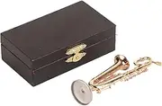 Miniature Saxophone Model Brass Mini Saxophone Replica Musical Instrument Home Decoration for Desktop Dollhouse Gold 3.5 Inch