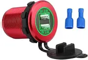 4 2A Fast Charge Dual USB Car Adapter Power Socket for Motorcycle Boat DC 12 24V Input Voltage Universal Fit for Multiple Vehicles with Waterproof Dust Proof Cap Aluminum Alloy