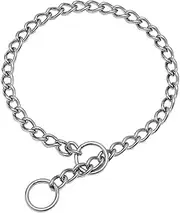 SGODA Chain Dog Training Choke Collar, 304 Stainless Steel, 22 in, 3 mm