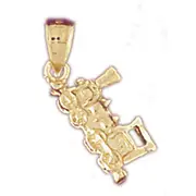 14K Gold 3-D Locomotive Train Charm