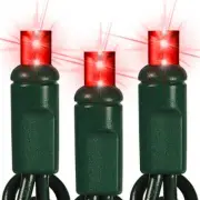 RED LED Christmas String Lights Mini Lights Indoor Outdoor Holiday 70ct 24ft