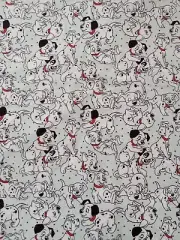 Dalmatians Blue Flannelette Cotton Fitted Cot Sheet Handmade