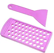 Wanfoou Lip Balm Tray, Lip Balm Crafting Kit, Lip Balm Filling Tray and Spatula Set, Easy Lip Balm Filling Tray and Spatula (Purple)