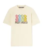Palm Angels Crossroads Bears Printed Crewneck T-Shirt S,XL,L,M,XXL Ivory-Multicolor