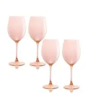 Qualia Glass Carnival All Purpose 20 Oz Wine Glasses, Set of 4 – Pink
